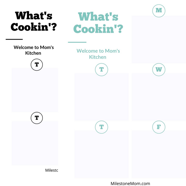 What's Cookin Meal Planning Printable