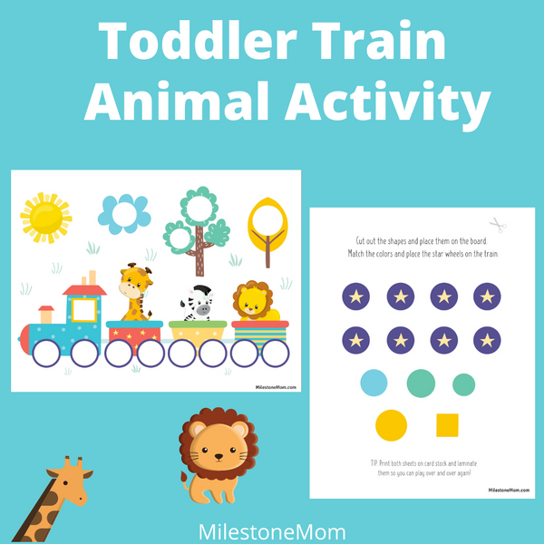 Toddler Animal Train Fill-in-the-Shapes Activity