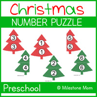 Christmas Tree Alphabet and Number Puzzles