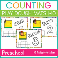 Crayons Counting Play Dough Mats