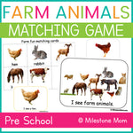 Farm Animals Matching Game and Book
