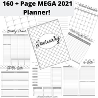 2021 Mega Planner (160+ Pages) Black and White