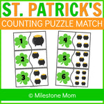 St. Patrick's Day Counting Puzzle Match