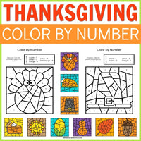 Christmas, Thanksgiving & Halloween Color by Number Bundle