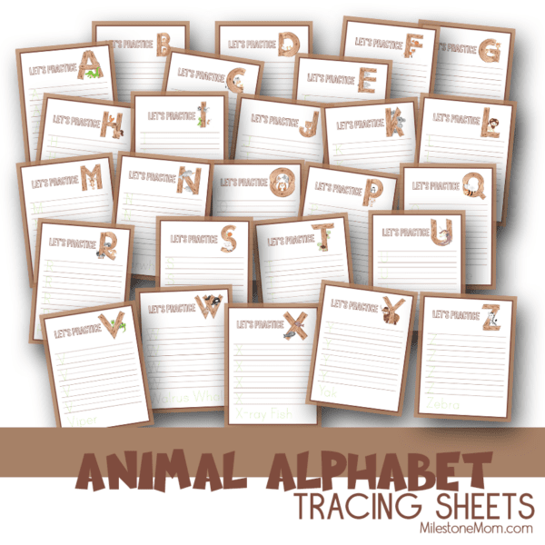 Animal Letter and word Practice Packet – Milestone Mom Shop